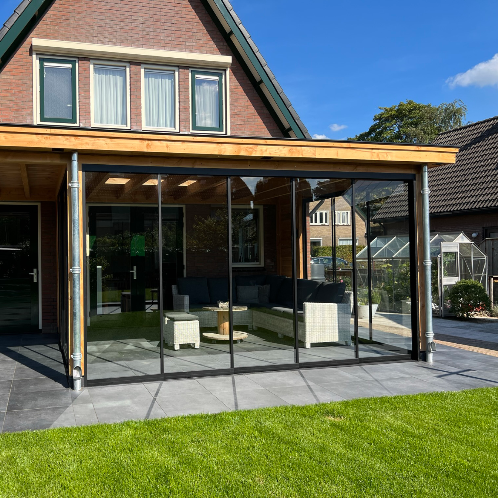 Glazen shuifwand 5-sporig